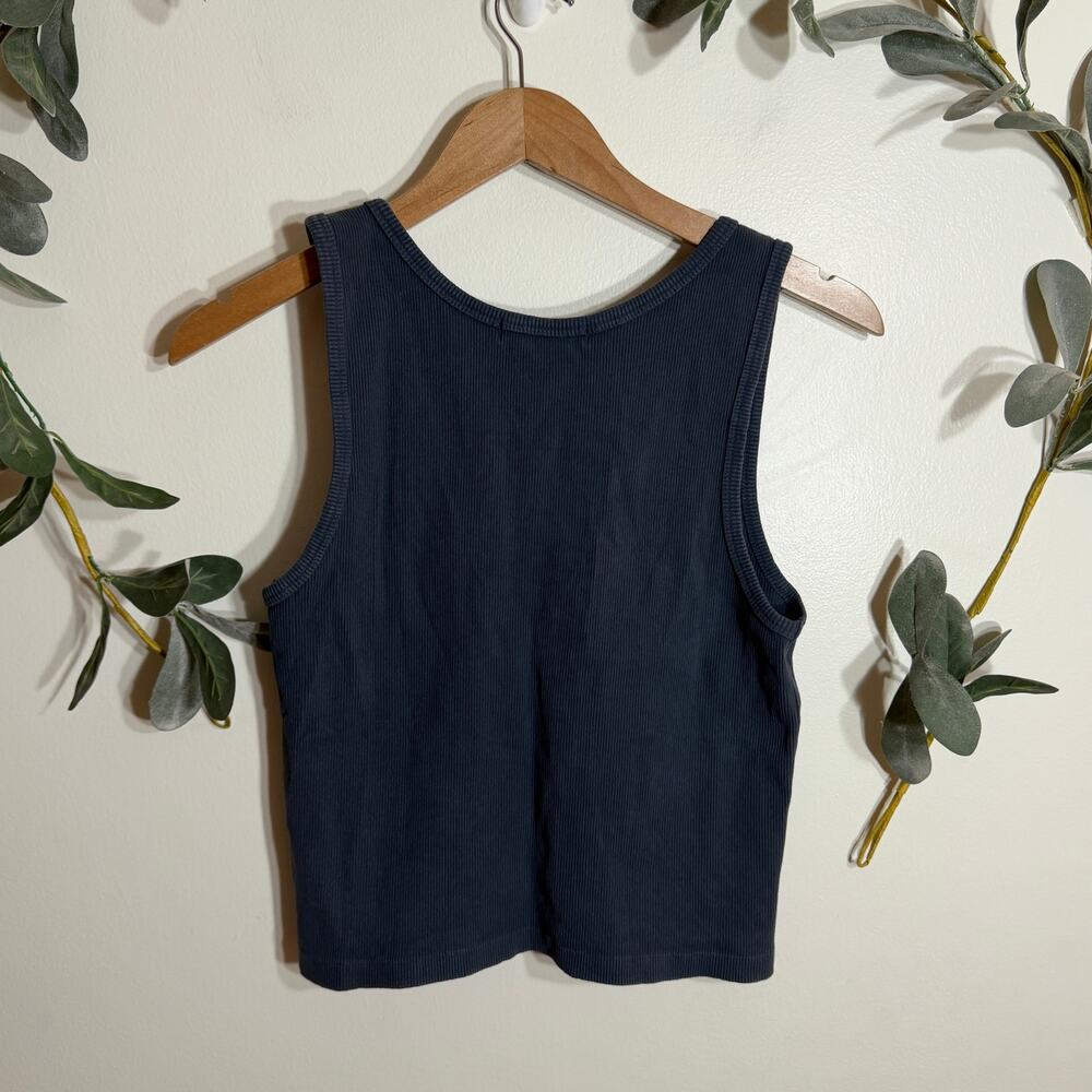 Perfect White Tee Blue Ribbed Tank - Picture 4 of 4